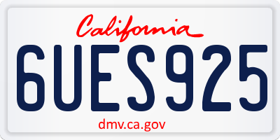 CA license plate 6UES925