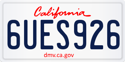 CA license plate 6UES926