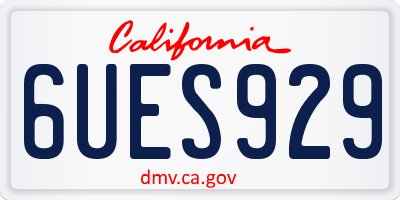 CA license plate 6UES929