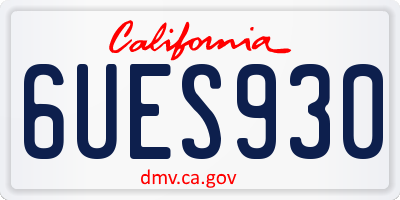 CA license plate 6UES930