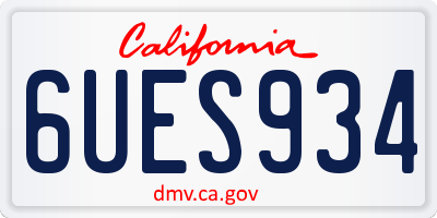 CA license plate 6UES934