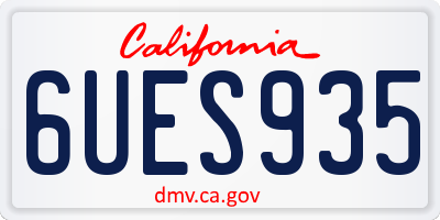 CA license plate 6UES935