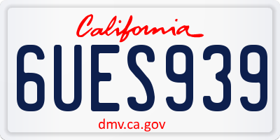 CA license plate 6UES939