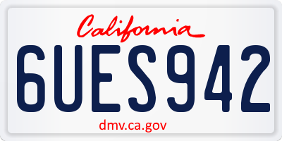 CA license plate 6UES942