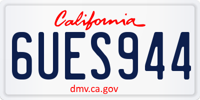 CA license plate 6UES944