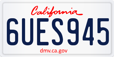 CA license plate 6UES945