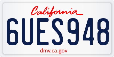 CA license plate 6UES948