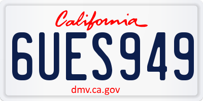 CA license plate 6UES949
