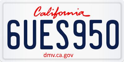 CA license plate 6UES950