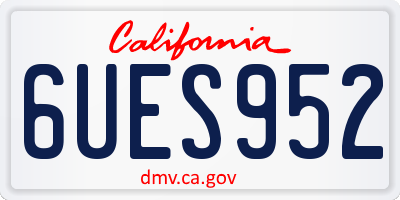 CA license plate 6UES952