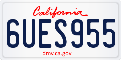 CA license plate 6UES955