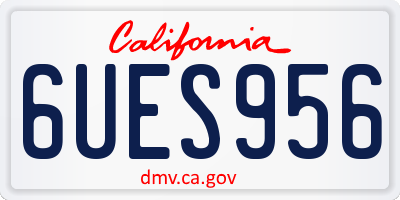 CA license plate 6UES956