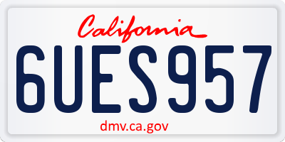 CA license plate 6UES957
