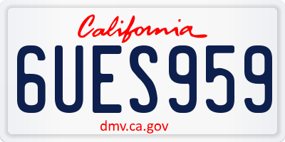 CA license plate 6UES959