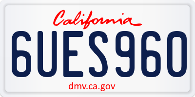 CA license plate 6UES960