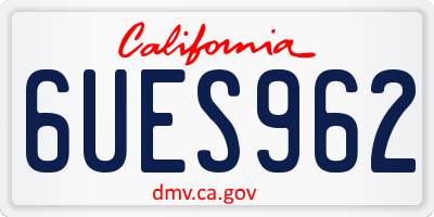 CA license plate 6UES962