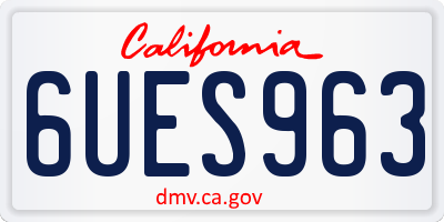 CA license plate 6UES963