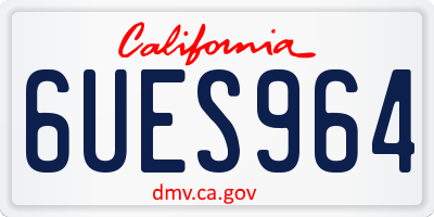 CA license plate 6UES964