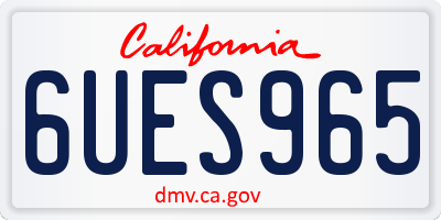 CA license plate 6UES965