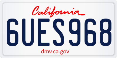 CA license plate 6UES968