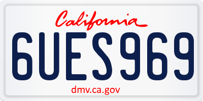 CA license plate 6UES969