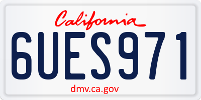 CA license plate 6UES971
