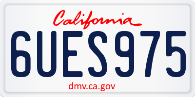 CA license plate 6UES975