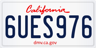 CA license plate 6UES976