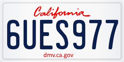 CA license plate 6UES977