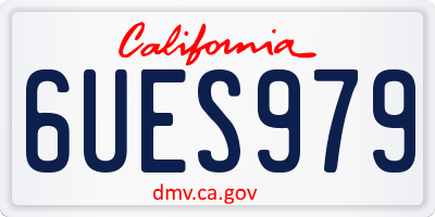 CA license plate 6UES979