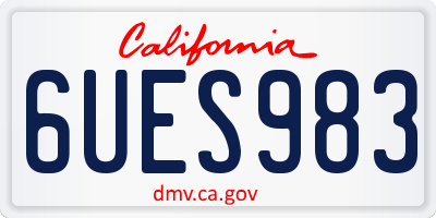 CA license plate 6UES983
