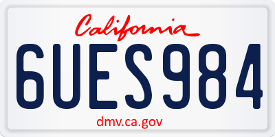 CA license plate 6UES984
