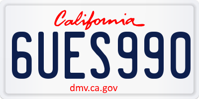 CA license plate 6UES990