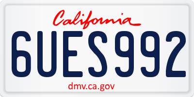 CA license plate 6UES992