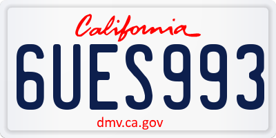 CA license plate 6UES993