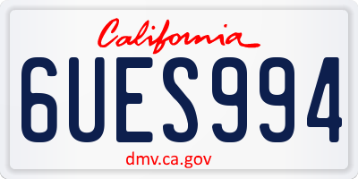 CA license plate 6UES994