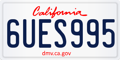 CA license plate 6UES995