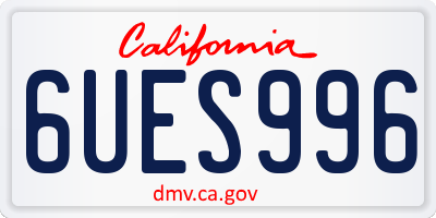 CA license plate 6UES996