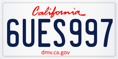 CA license plate 6UES997