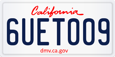 CA license plate 6UET009