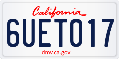 CA license plate 6UET017