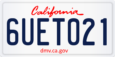 CA license plate 6UET021