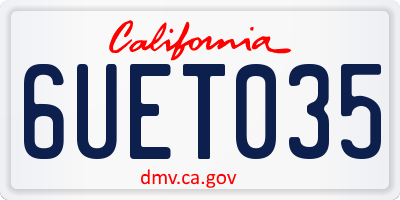 CA license plate 6UET035