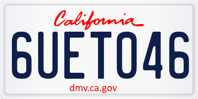 CA license plate 6UET046