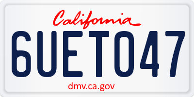 CA license plate 6UET047