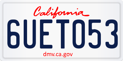 CA license plate 6UET053
