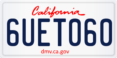 CA license plate 6UET060