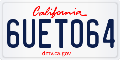 CA license plate 6UET064