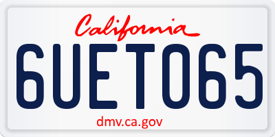 CA license plate 6UET065
