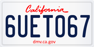 CA license plate 6UET067
